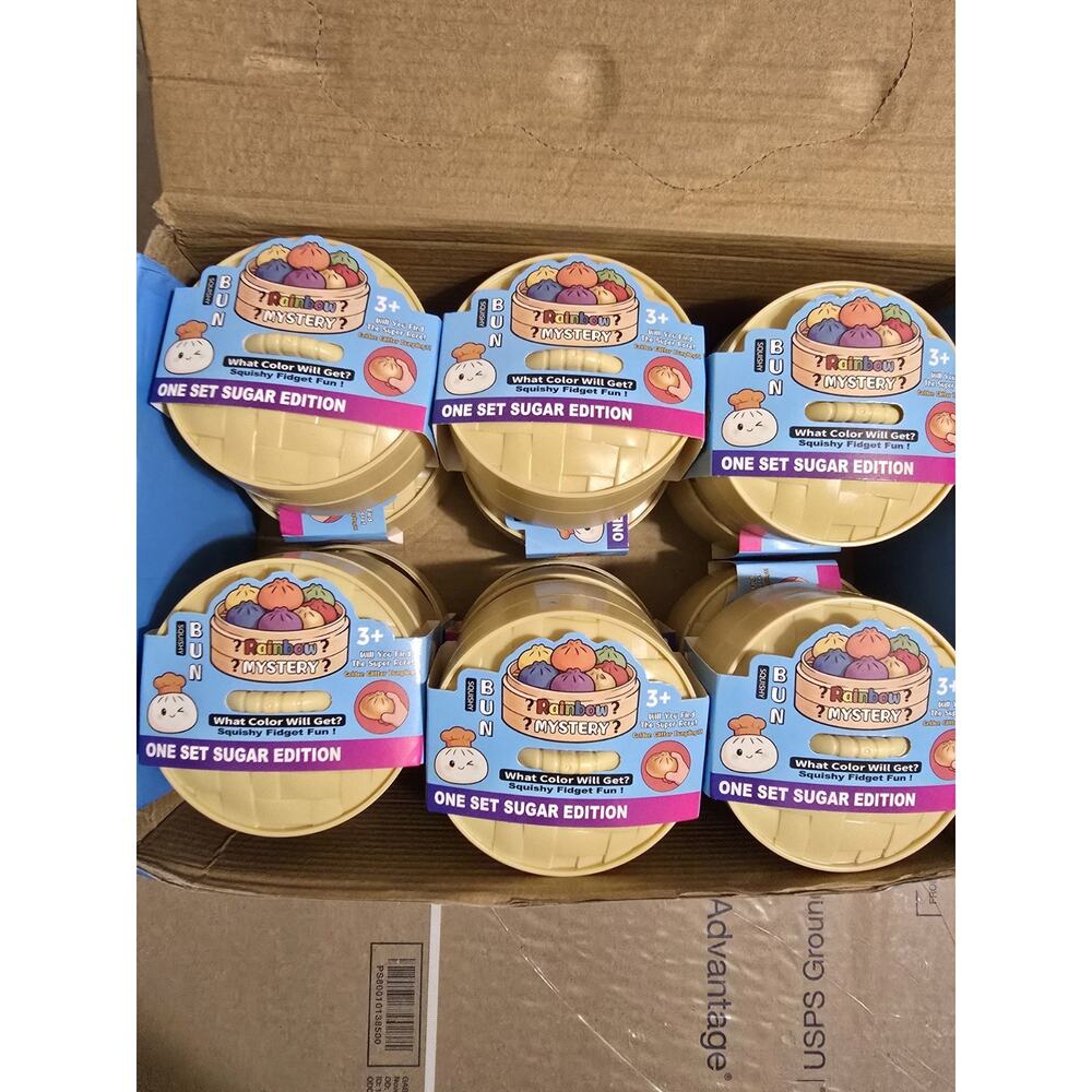 SQUISHY BUN RAINBOW MYSTERY SUGAR SET EDITION-12 PACK